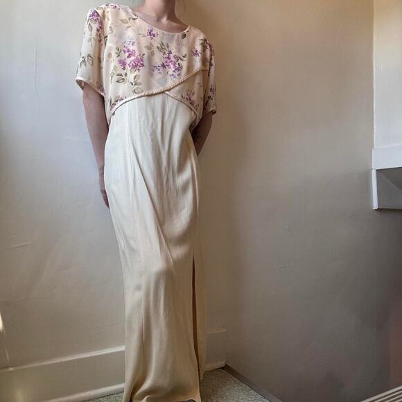 Christopher & Banks Dresses & Skirts - Vintage Christopher & Banks Pale Yellow Short Sleeve Maxi Dress Size 12